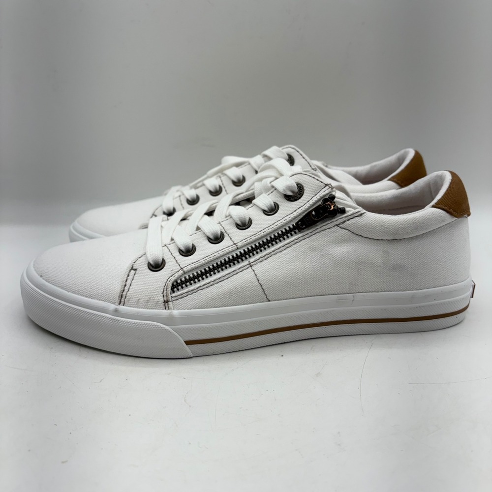 Taos Z-Soul White Canvas Side Zip Low Top Sneakers Womens 10 ZSL-13672 - Picture 2 of 9